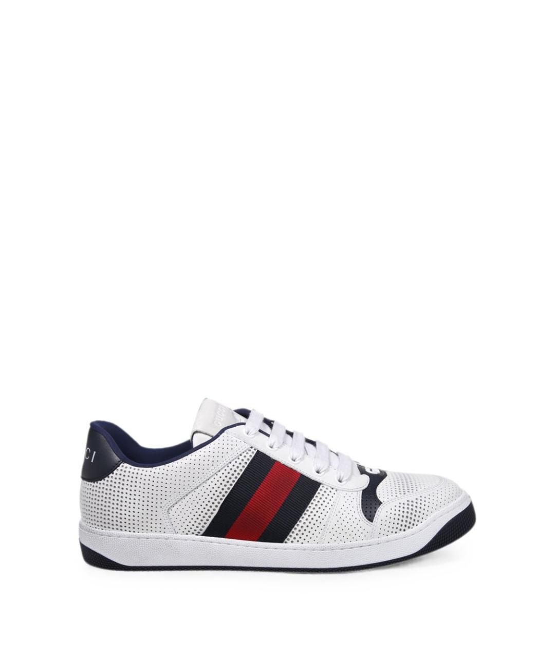 GUCCI Белые кожаные низкие кроссовки / кеды, фото 1