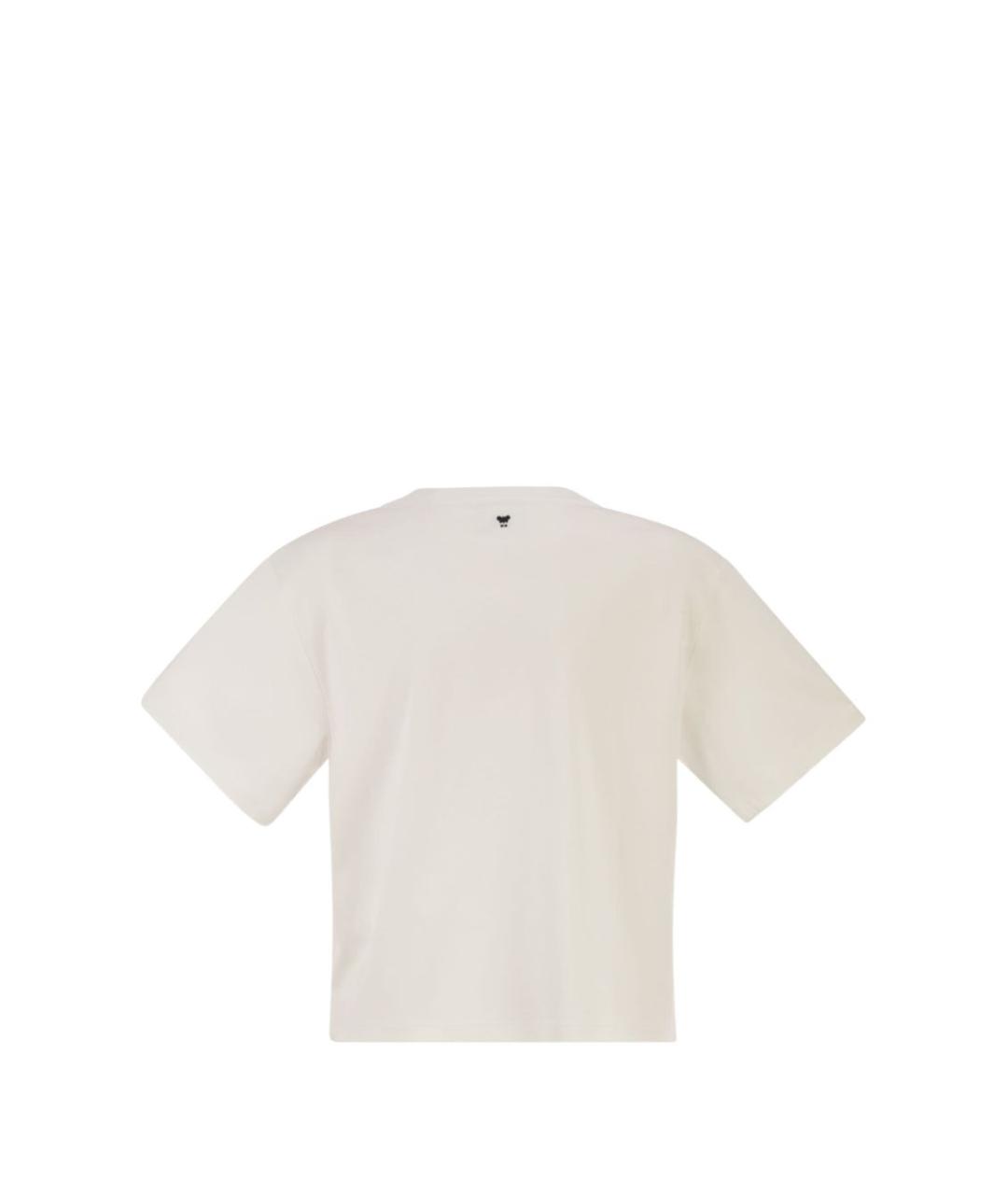 WEEKEND MAX MARA Белая хлопковая футболка, фото 3