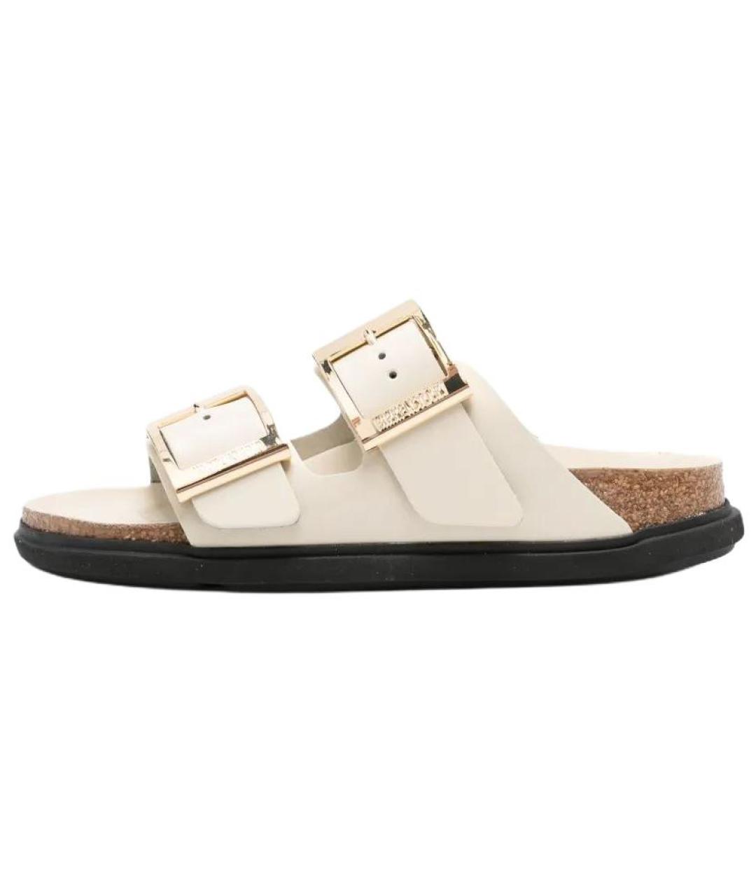 BIRKENSTOCK Белые кожаные сандалии, фото 2