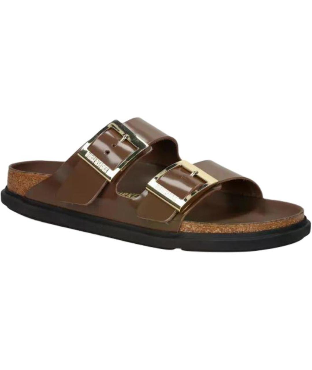 BIRKENSTOCK Коричневые резиновые сандалии, фото 3