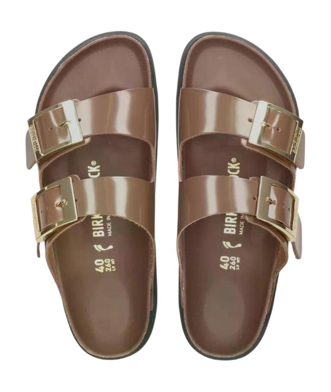 BIRKENSTOCK Коричневые резиновые сандалии, фото 4