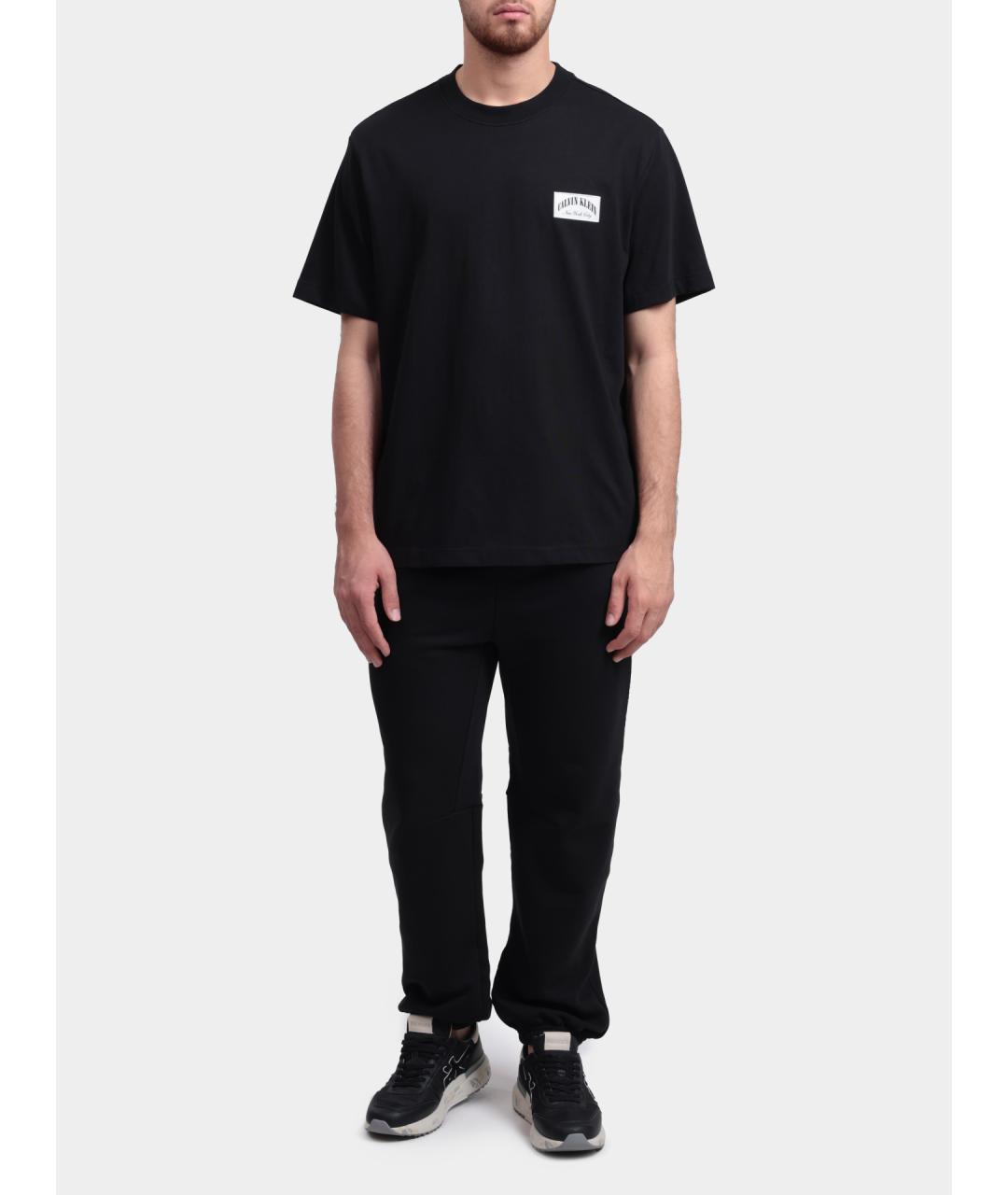 CALVIN KLEIN Черные хлопковые повседневные брюки, фото 2