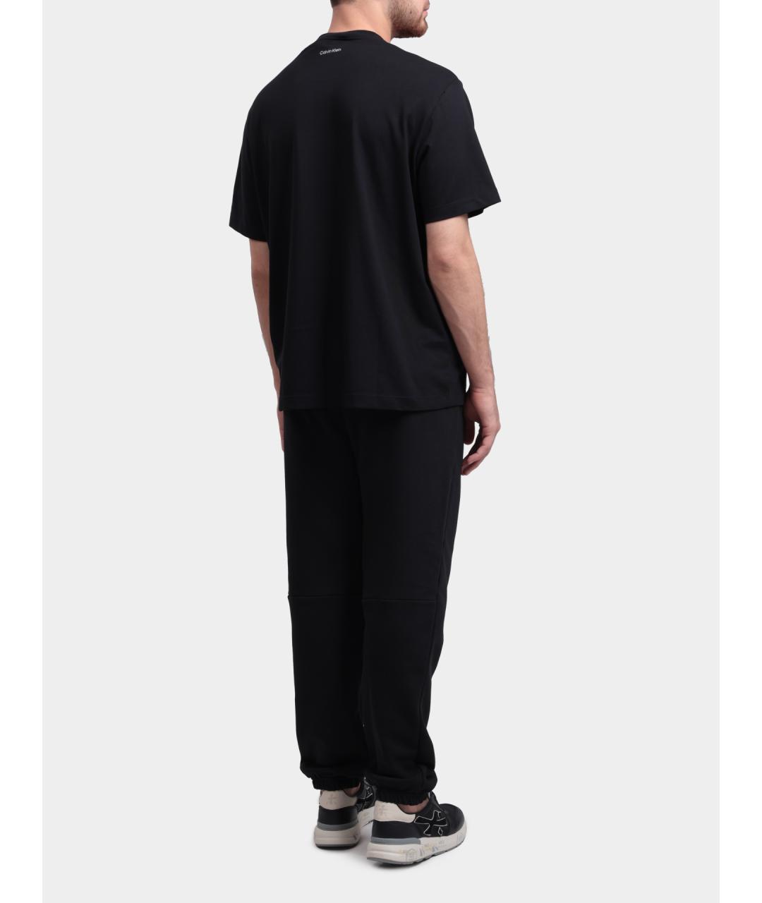 CALVIN KLEIN Черные хлопковые повседневные брюки, фото 5