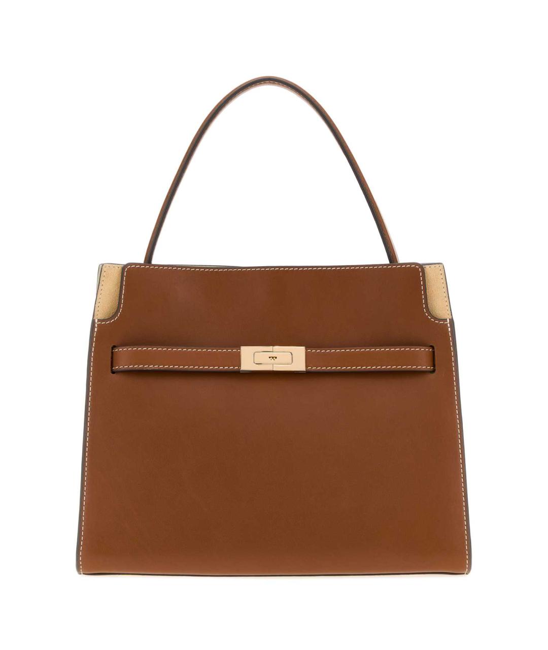 TORY BURCH Бежевая кожаная сумка с короткими ручками, фото 1