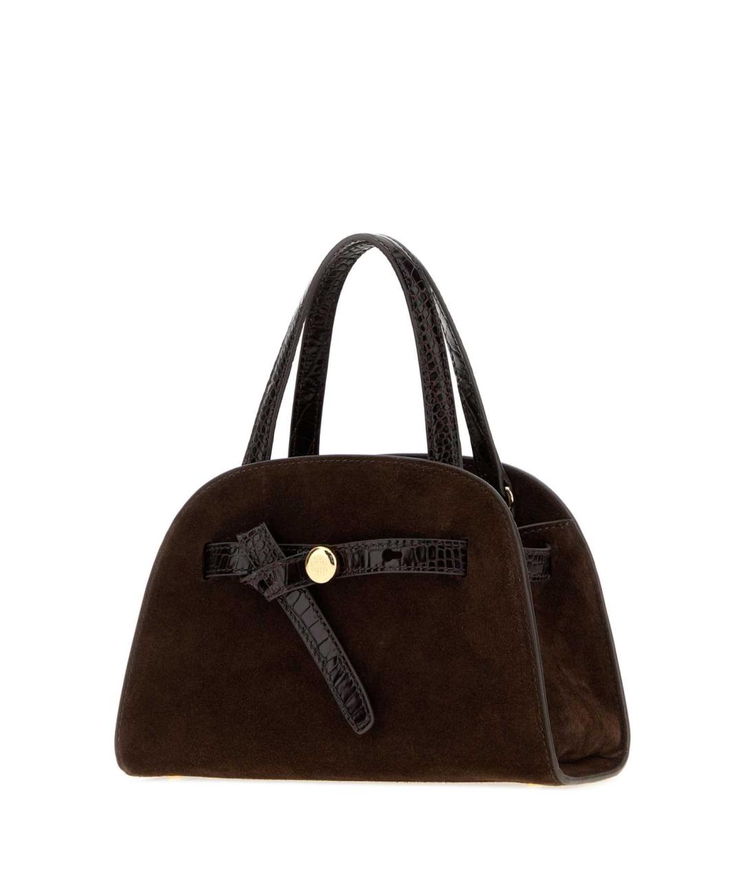TORY BURCH Коричневая замшевая сумка с короткими ручками, фото 2