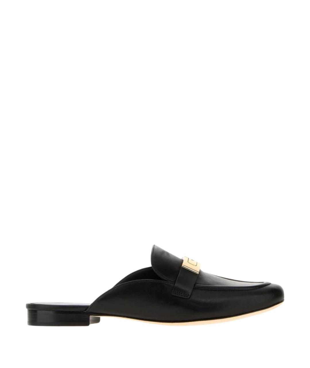 TORY BURCH Черные кожаные лоферы, фото 1