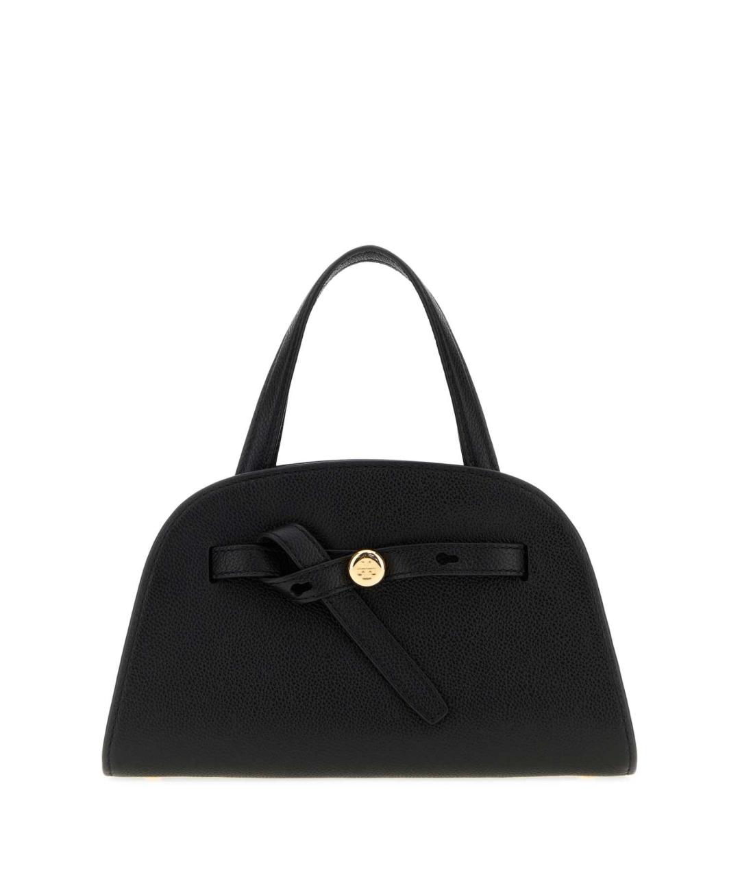 TORY BURCH Черная кожаная сумка с короткими ручками, фото 1