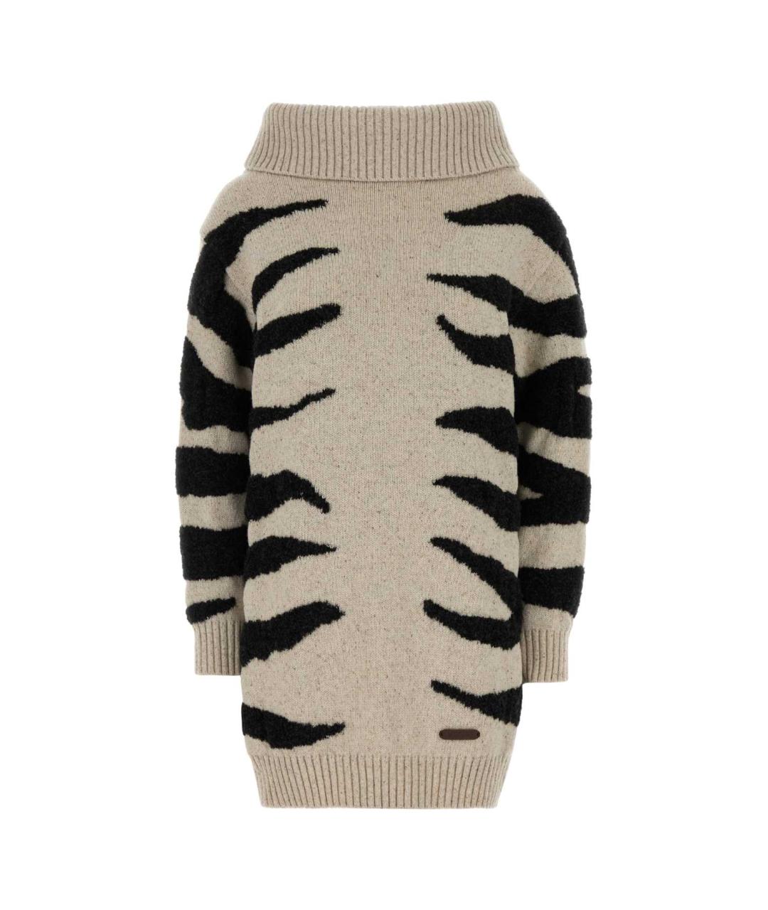 MOSCHINO Бежевое шерстяное повседневное платье, фото 1