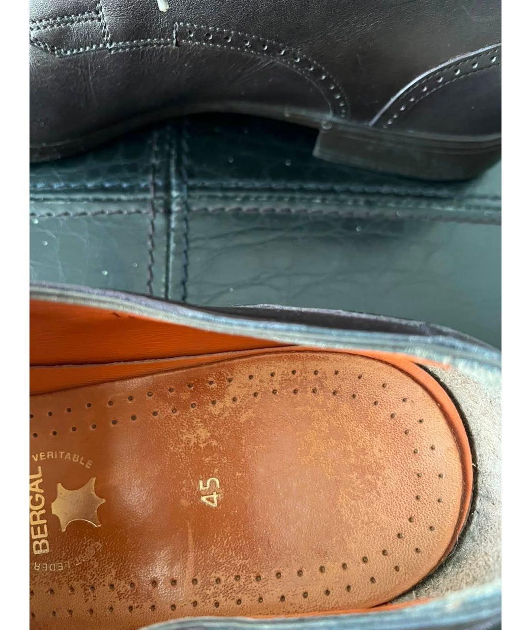 SANTONI Коричневые кожаные туфли, фото 6