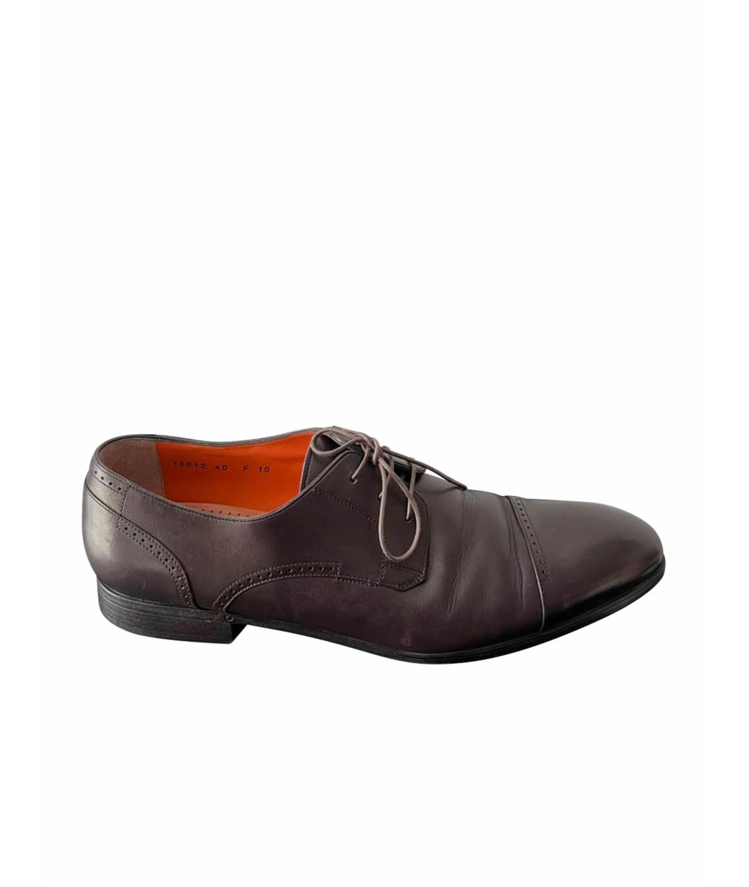 SANTONI Коричневые кожаные туфли, фото 1