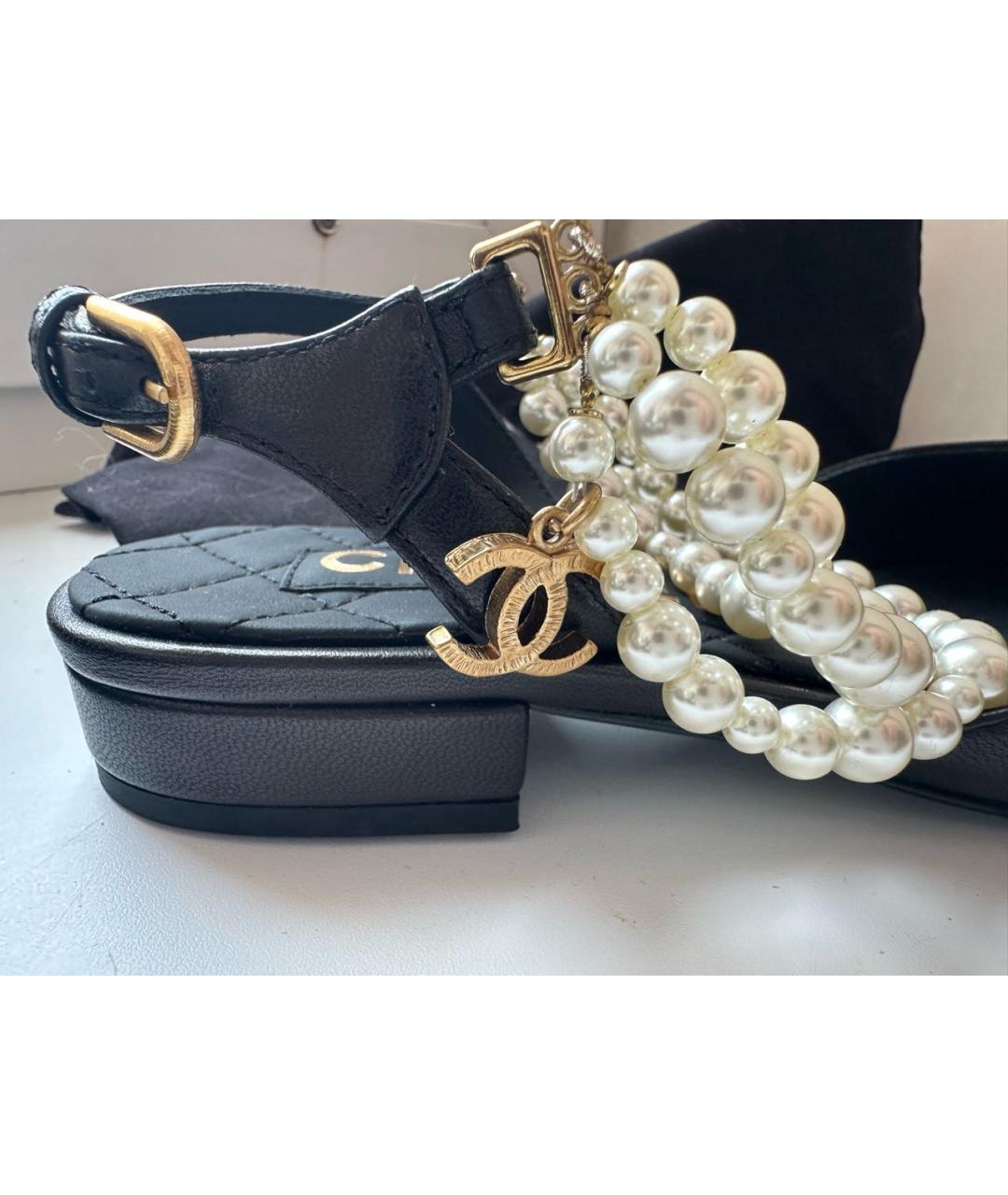 CHANEL Черные кожаные туфли, фото 4