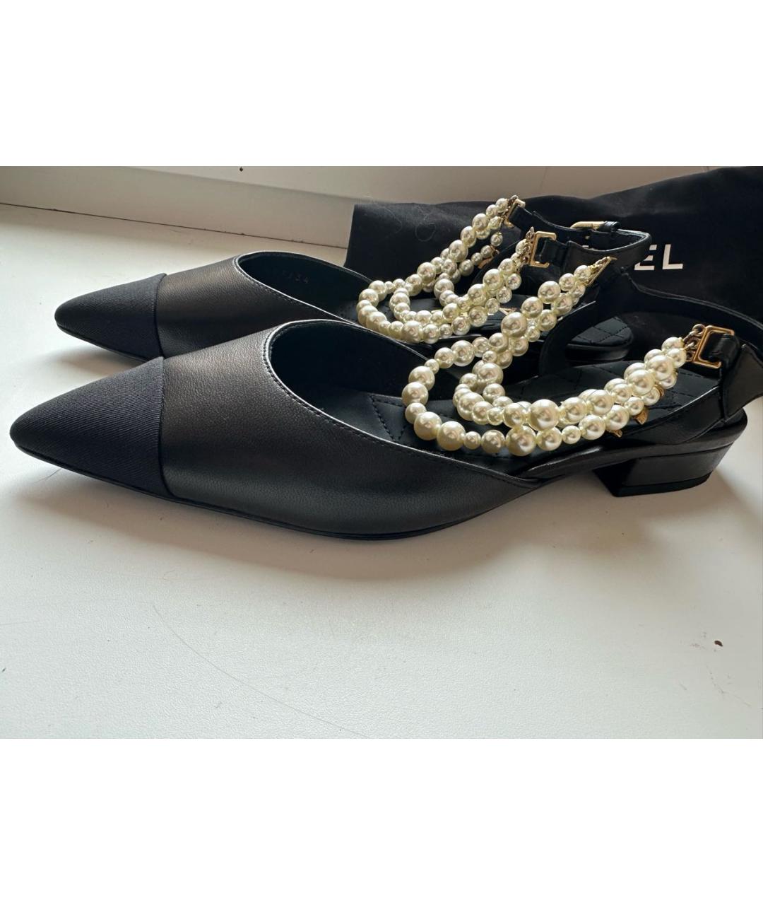 CHANEL Черные кожаные туфли, фото 6