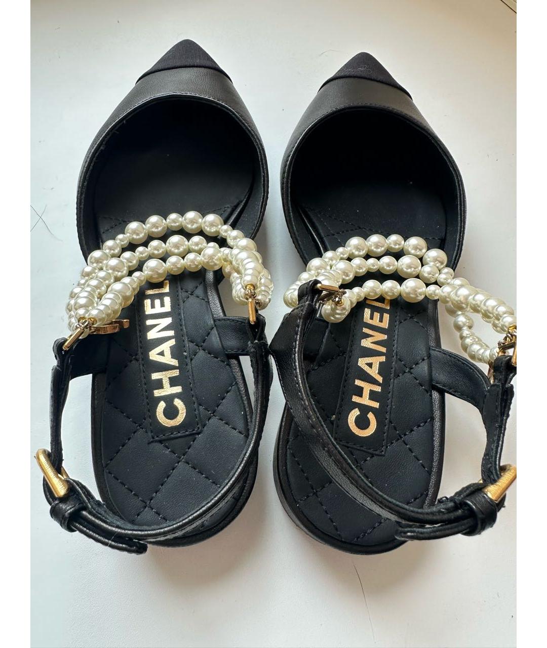 CHANEL Черные кожаные туфли, фото 3