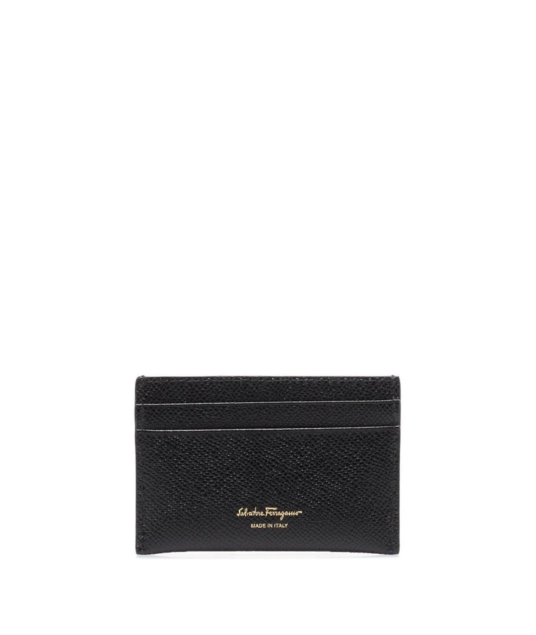 FERRAGAMO Черный кожаный кардхолдер, фото 2