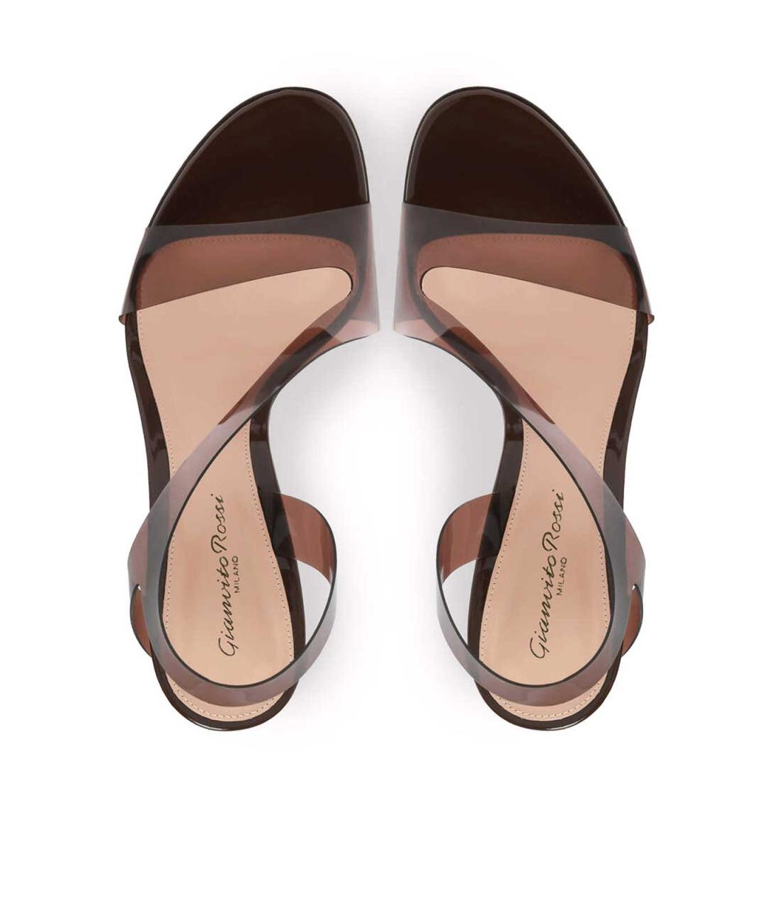 GIANVITO ROSSI Коричневые кожаные босоножки, фото 4