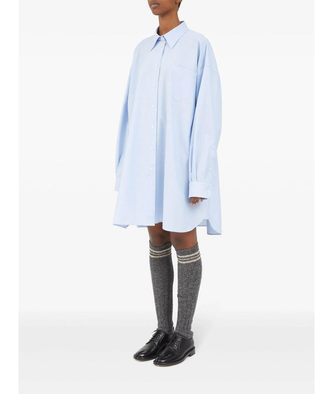 MAISON MARGIELA Голубая хлопковая рубашка, фото 5