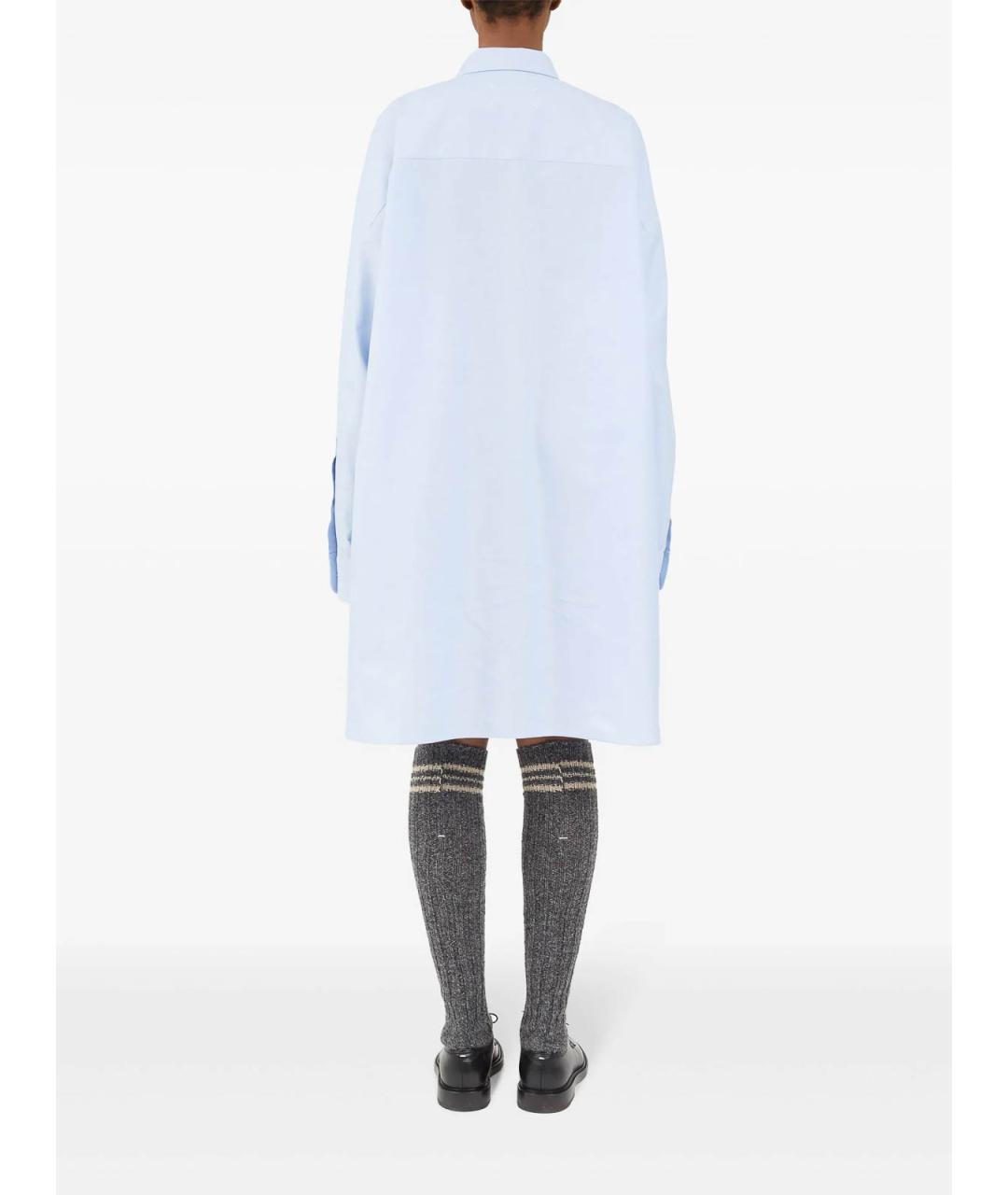 MAISON MARGIELA Голубая хлопковая рубашка, фото 3