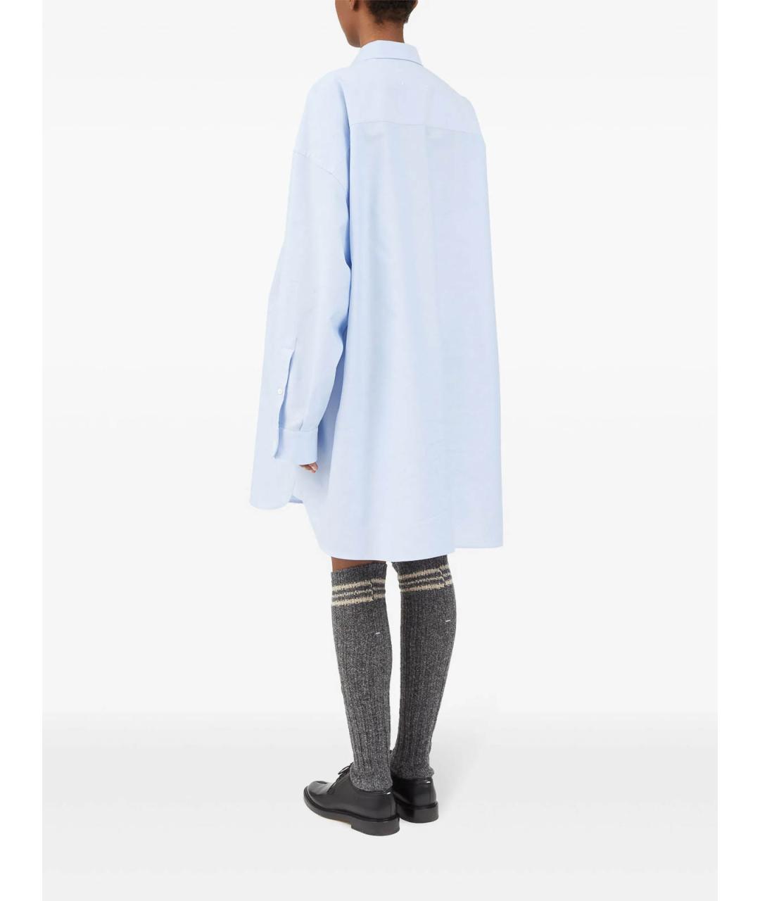 MAISON MARGIELA Голубая хлопковая рубашка, фото 7