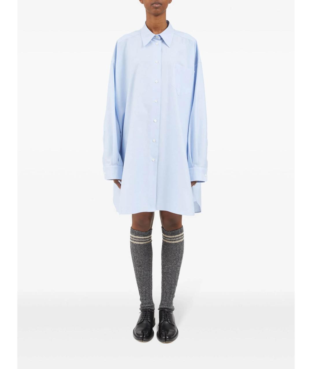 MAISON MARGIELA Голубая хлопковая рубашка, фото 2