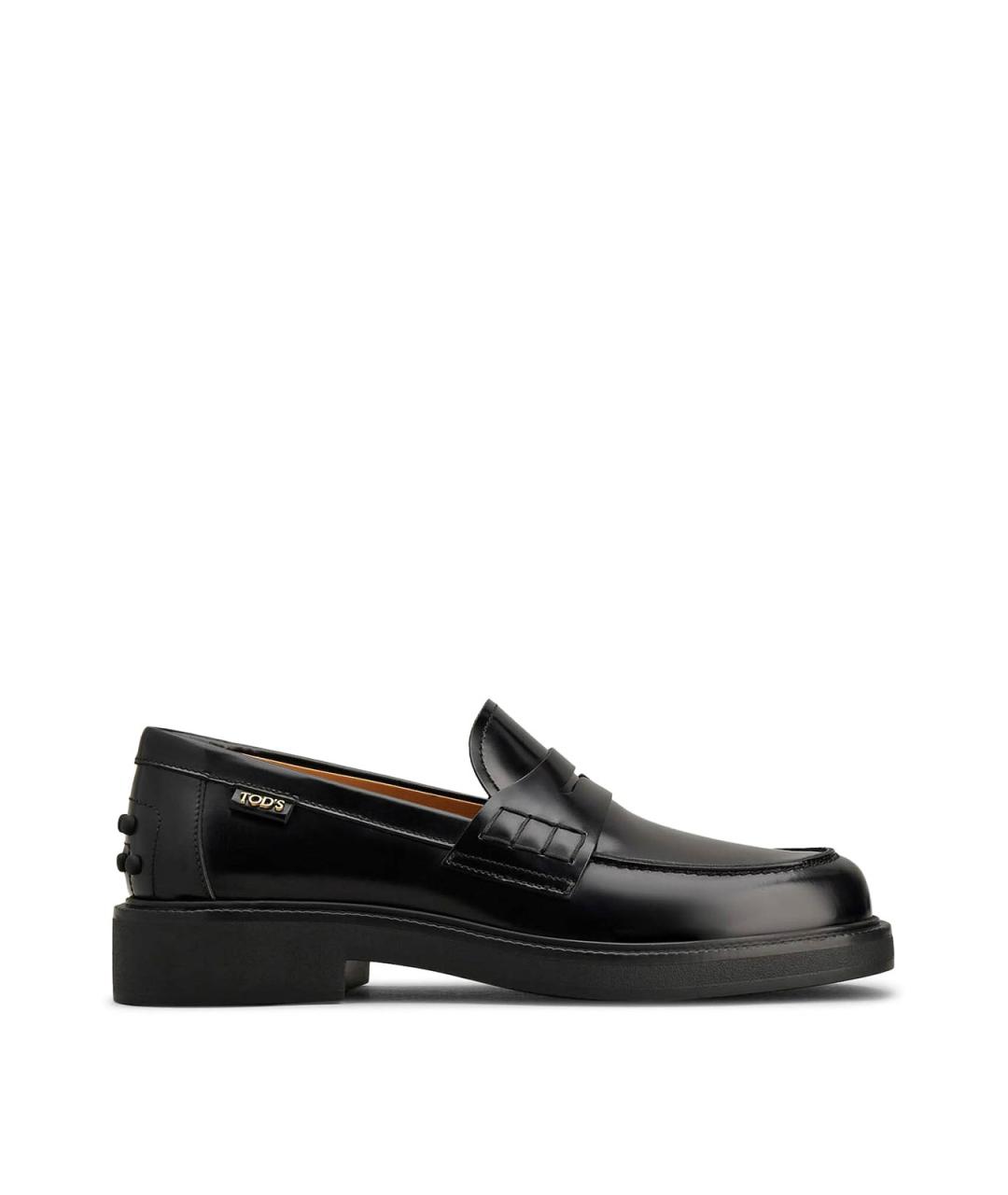 TOD'S Черные кожаные лоферы, фото 1