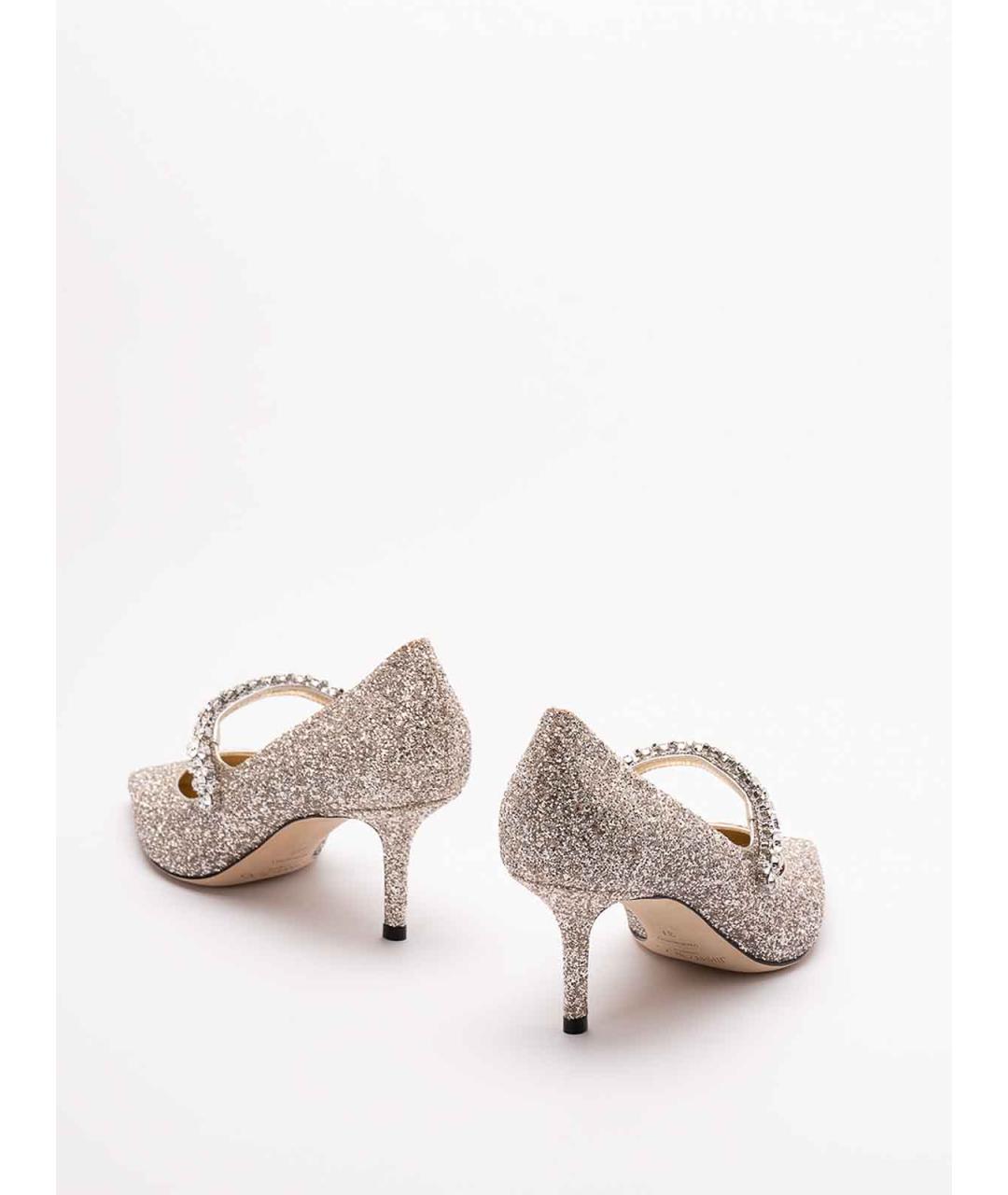 JIMMY CHOO Серебряные кожаные туфли, фото 3