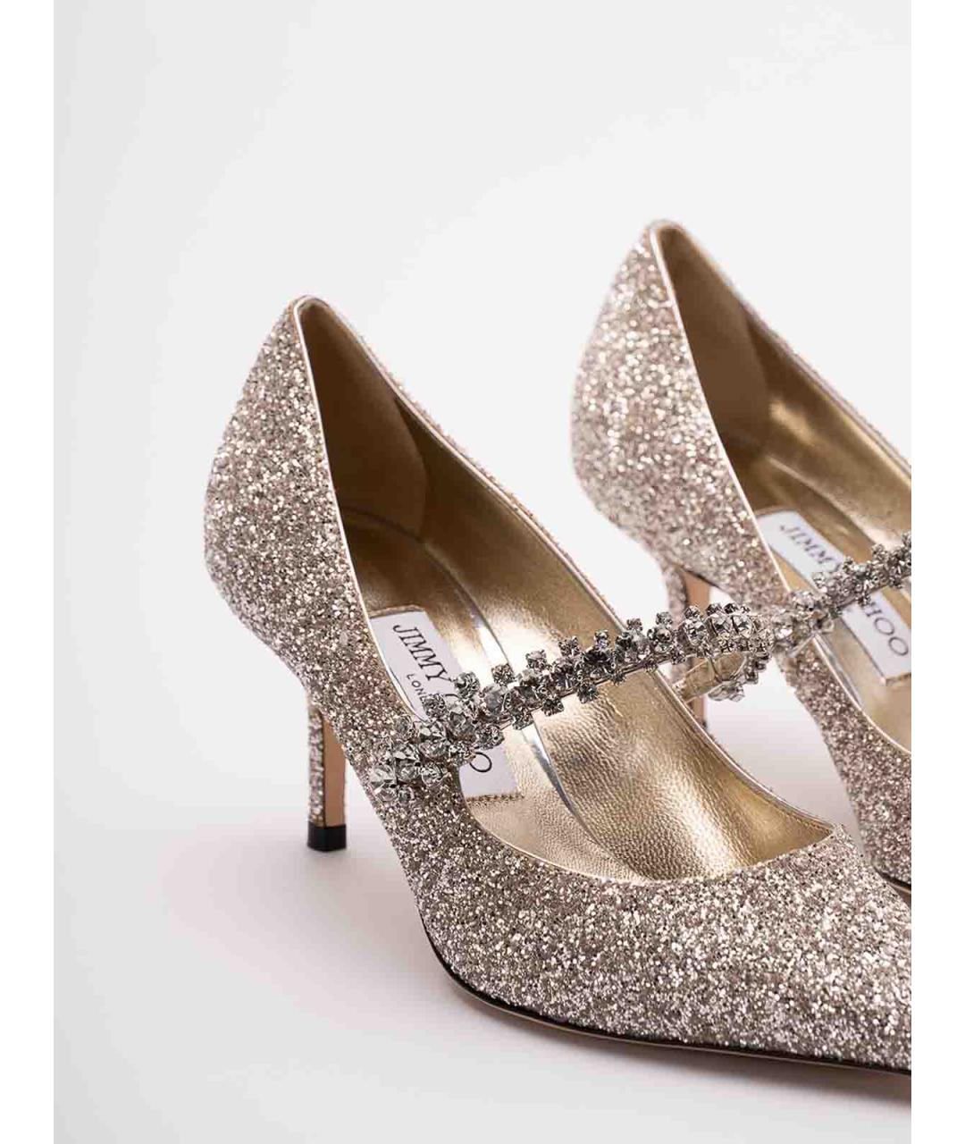 JIMMY CHOO Серебряные кожаные туфли, фото 5
