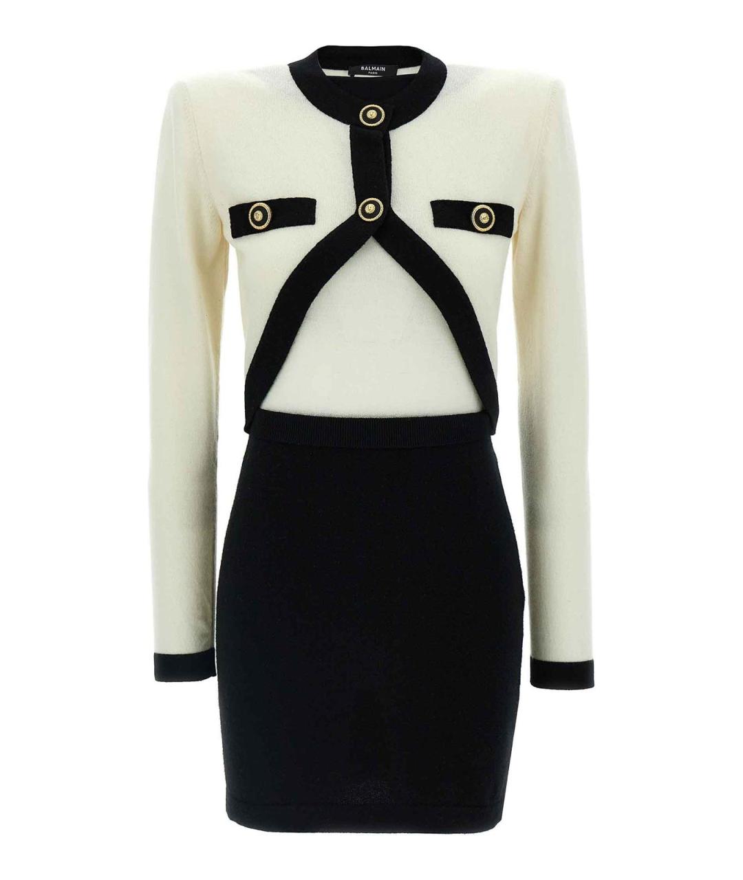 BALMAIN Белое шерстяное повседневное платье, фото 1