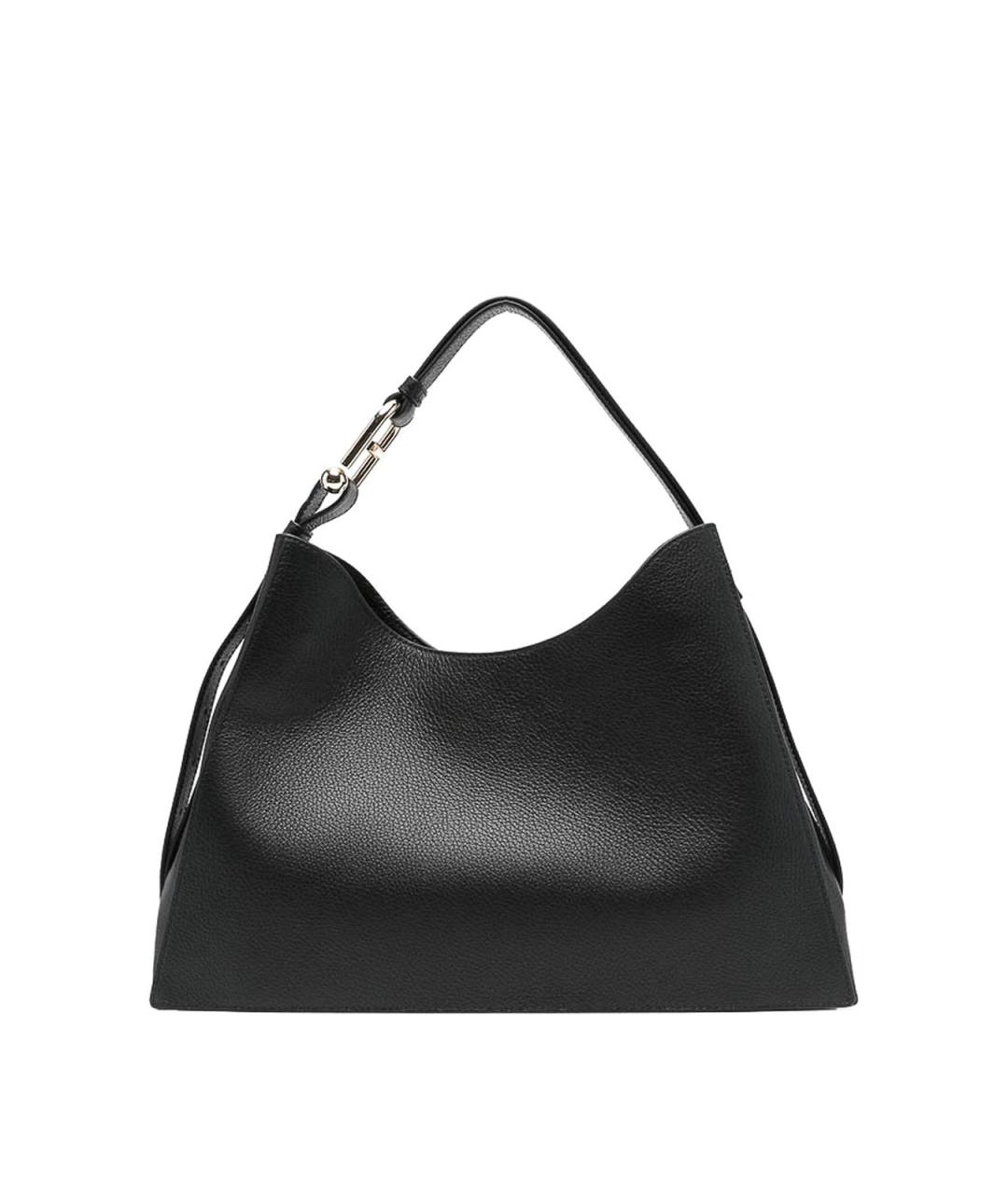 FURLA Черная кожаная сумка с короткими ручками, фото 1