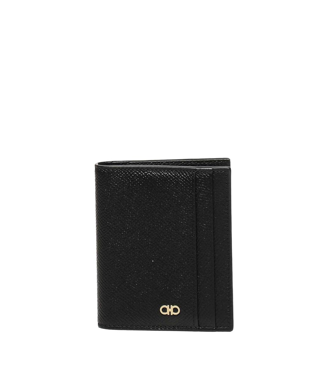 FERRAGAMO Черный кожаный кошелек, фото 1