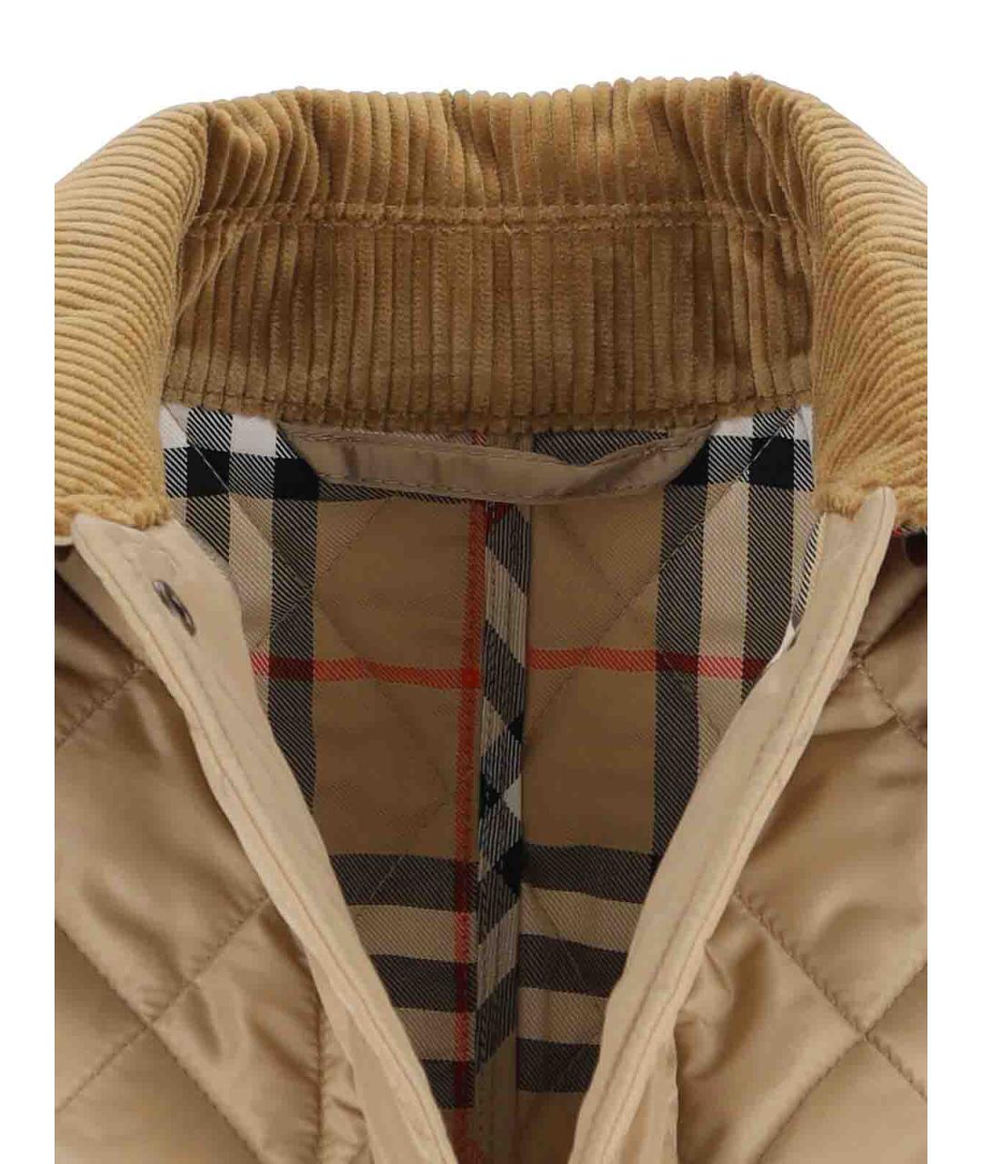 BURBERRY Бежевая полиамидовая куртка, фото 5