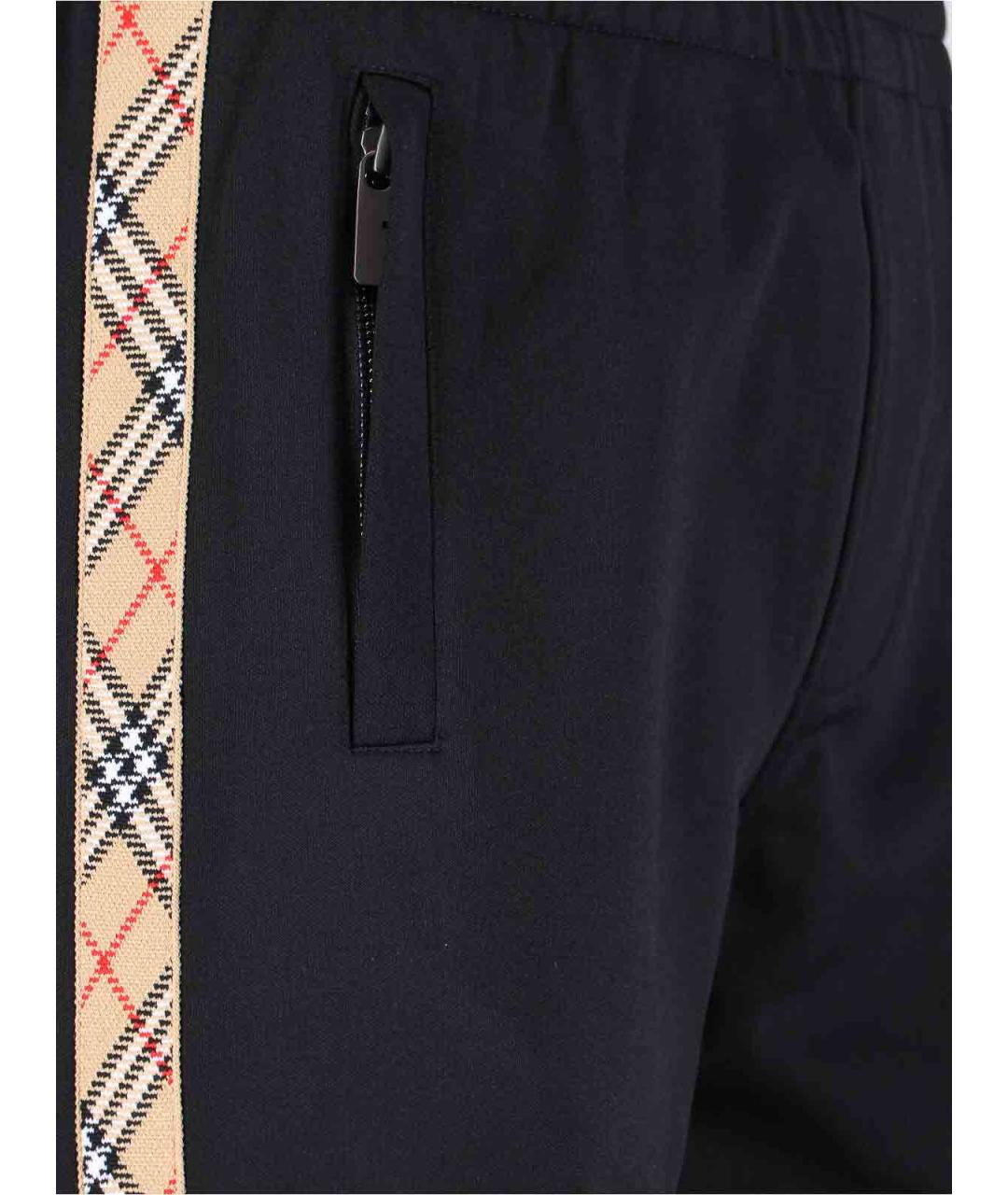 BURBERRY Черные хлопковые повседневные брюки, фото 4
