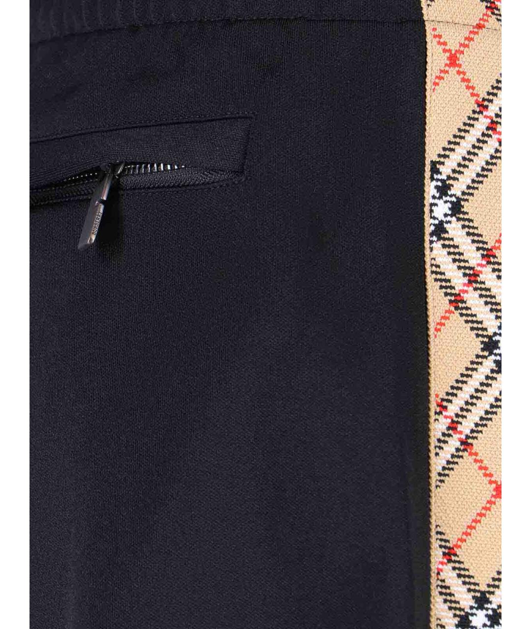 BURBERRY Черные хлопковые повседневные брюки, фото 5