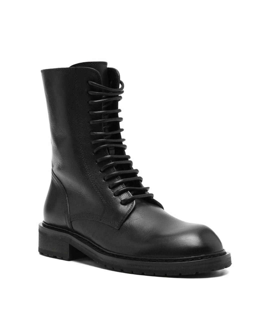 ANN DEMEULEMEESTER Черные кожаные ботинки, фото 3