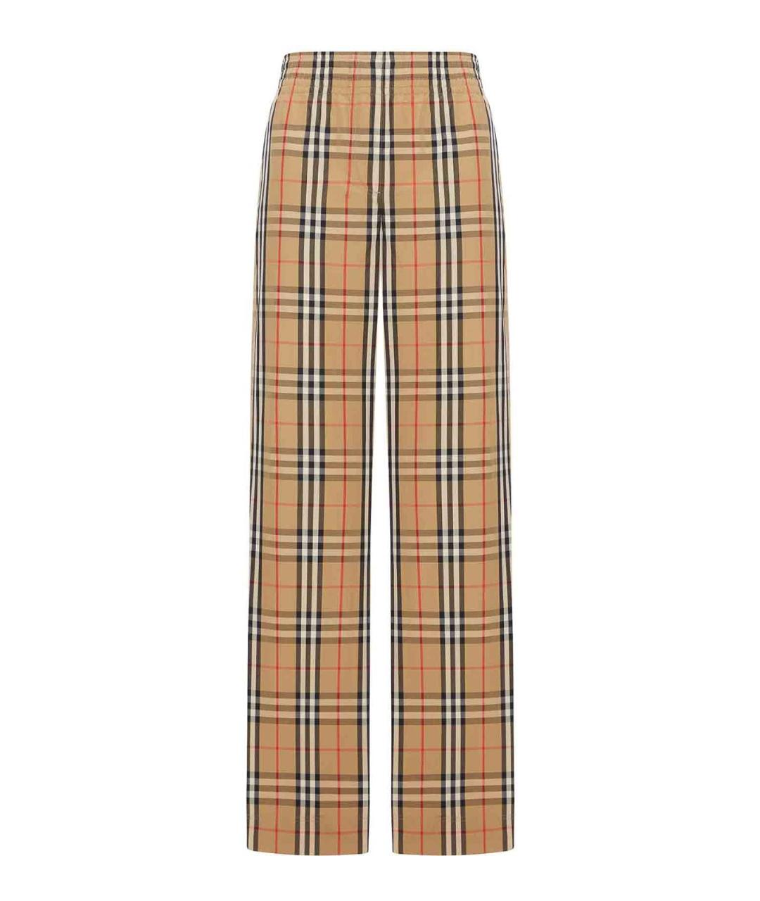 BURBERRY Мульти хлопковые брюки широкие, фото 1