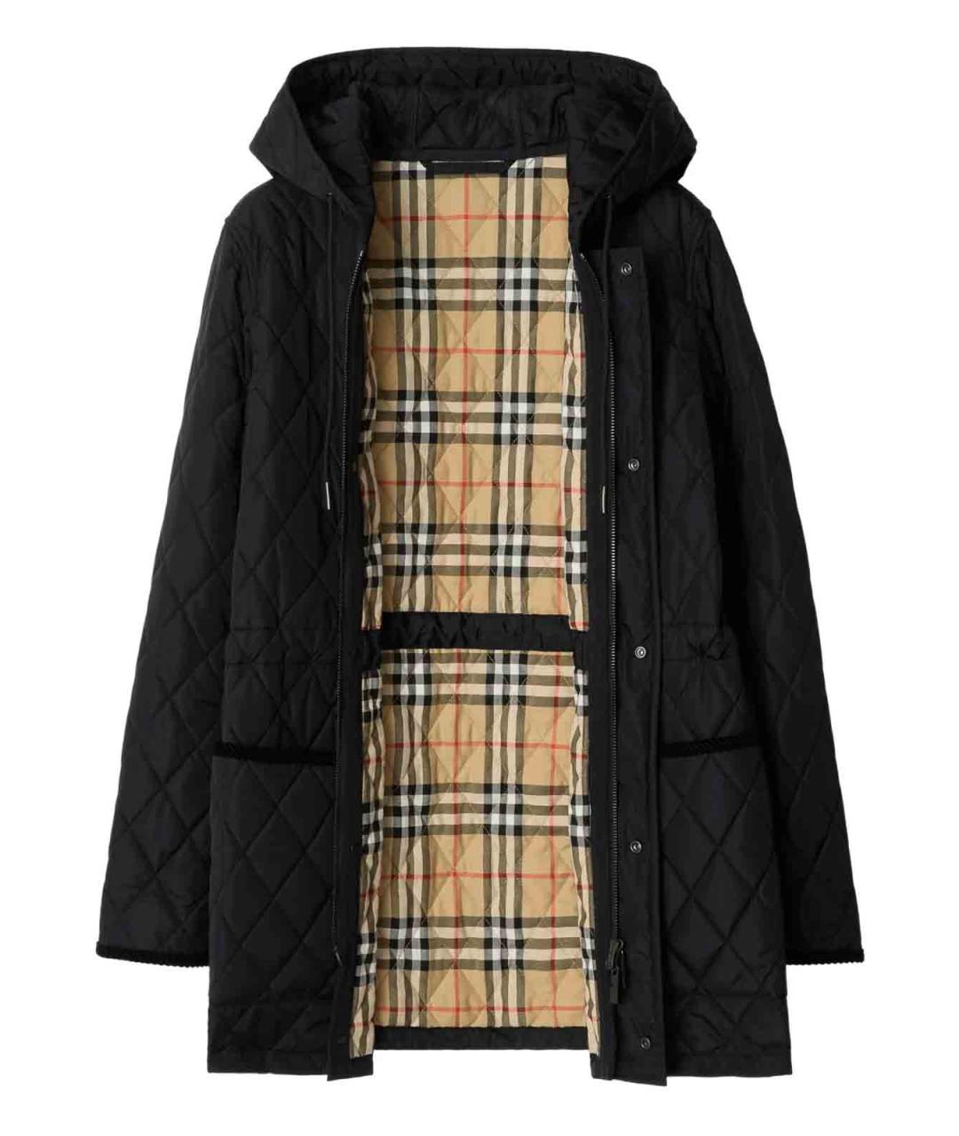BURBERRY Черная полиамидовая парка, фото 2