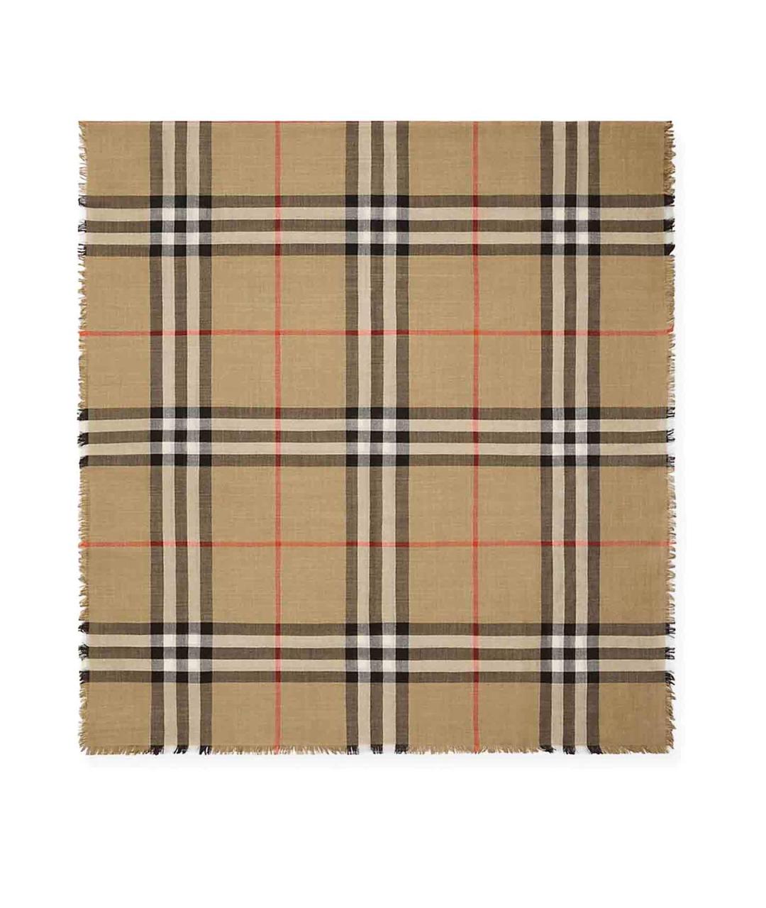 BURBERRY Коричневый шерстяной шарф, фото 1