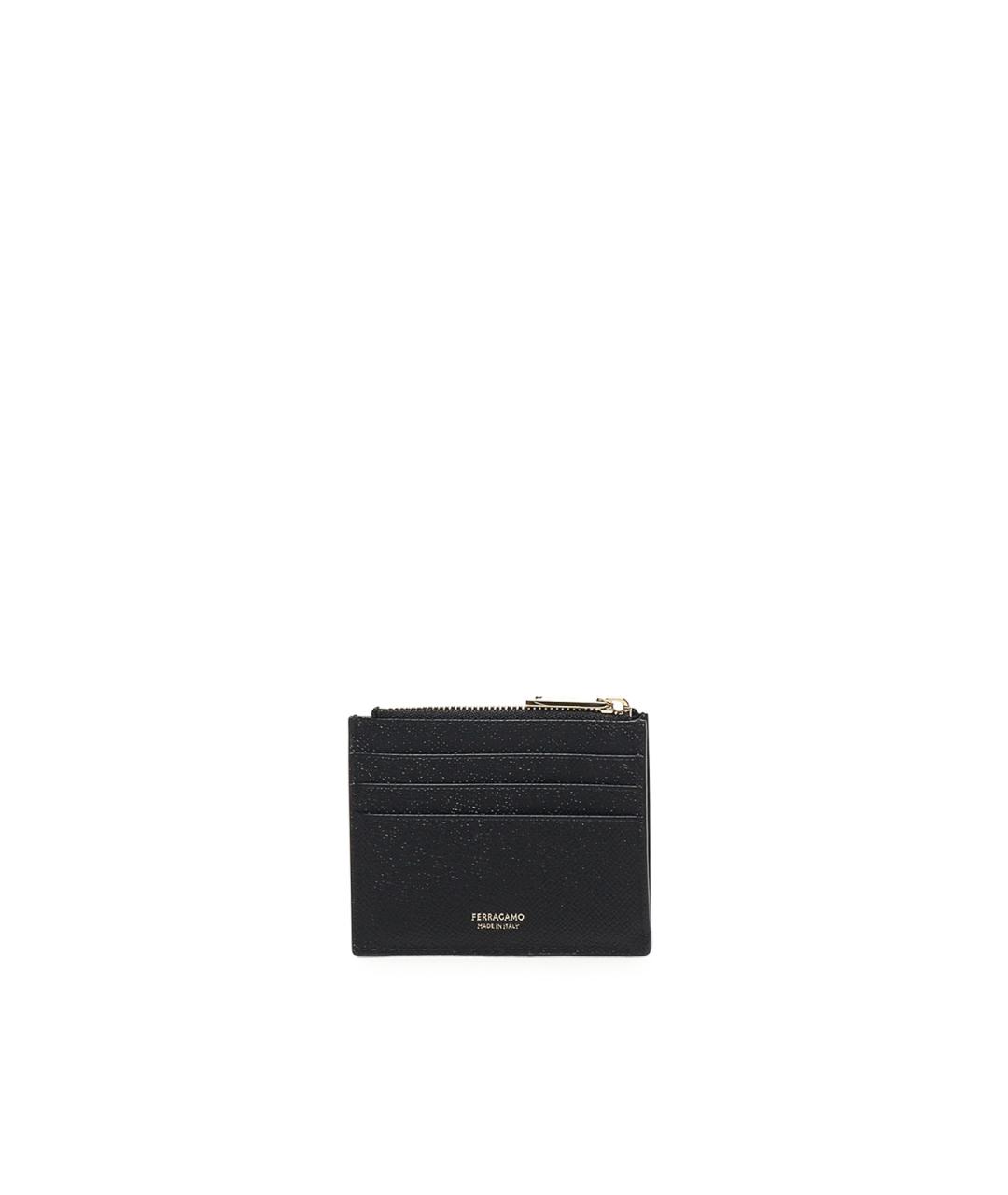 FERRAGAMO Черный кожаный кошелек, фото 3
