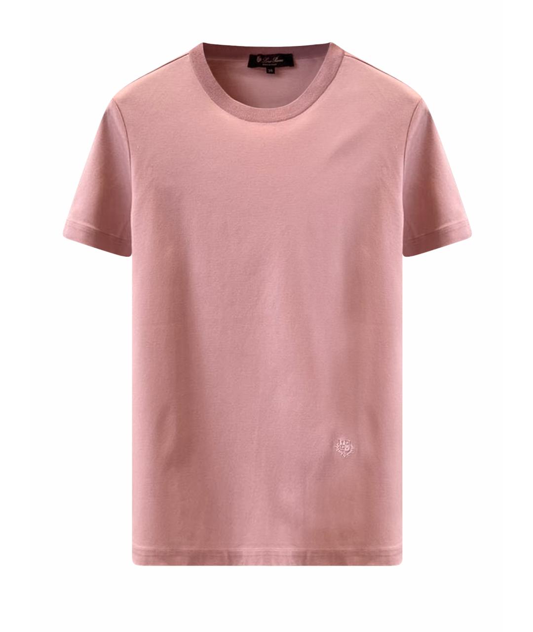LORO PIANA Розовая хлопковая футболка, фото 1