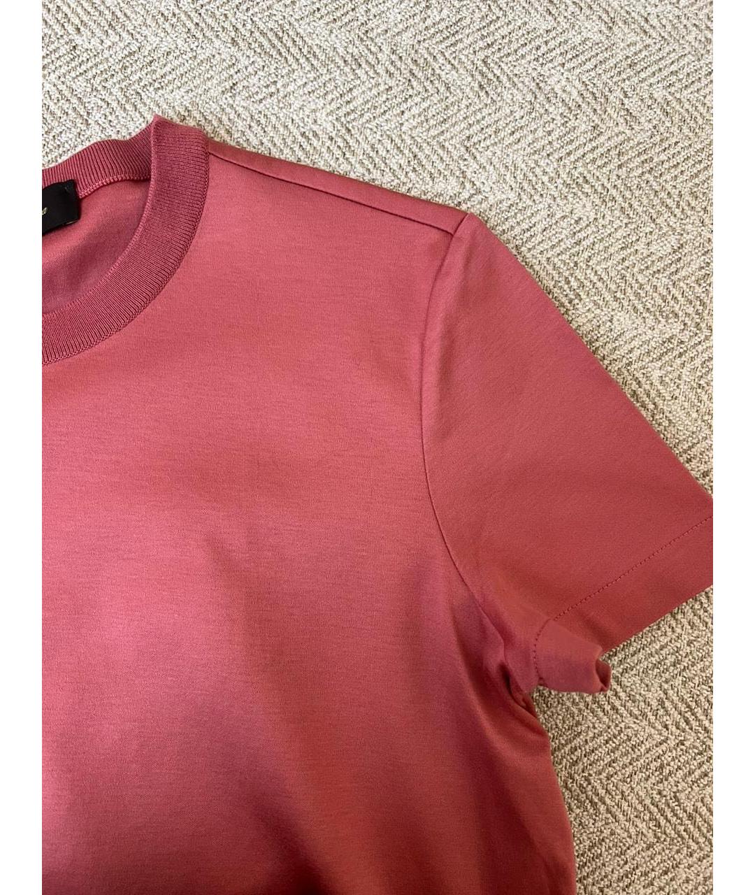 LORO PIANA Коралловая хлопковая футболка, фото 6