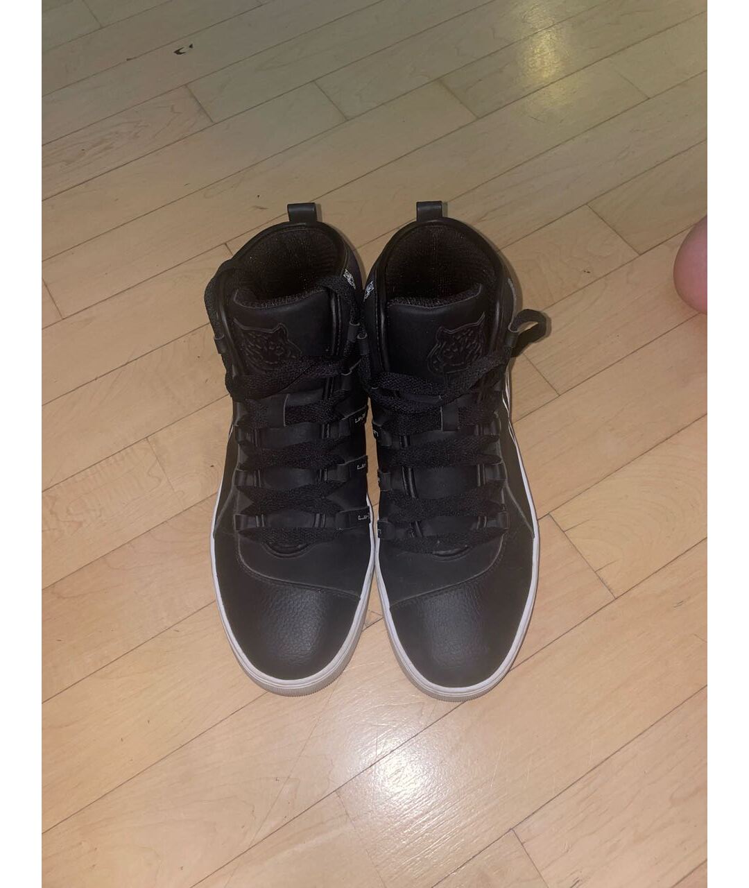 PLEIN SPORT Антрацитовые кожаные высокие кроссовки / кеды, фото 2