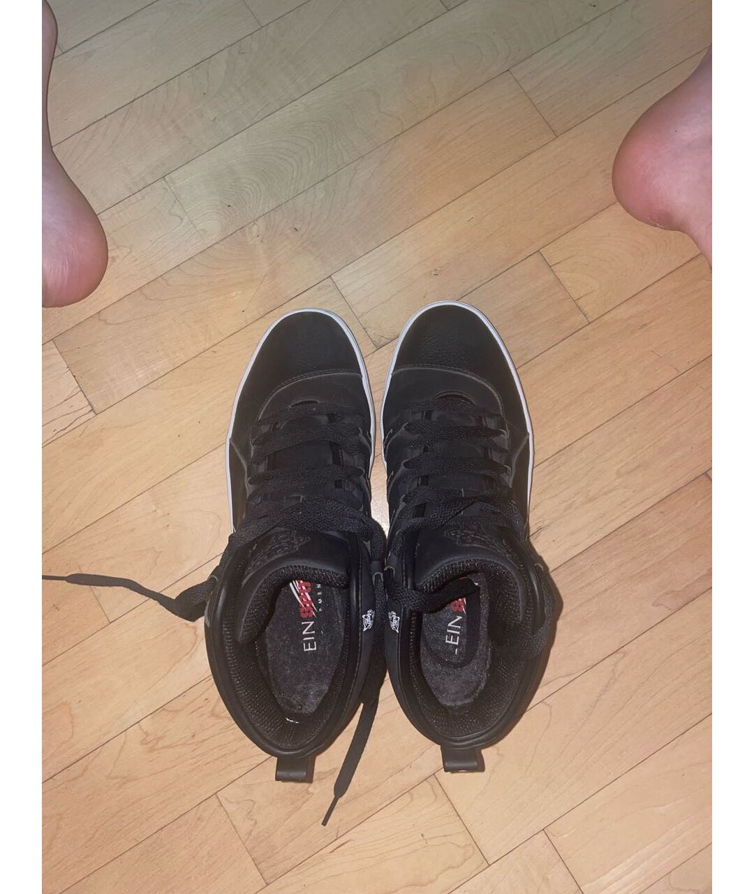 PLEIN SPORT Антрацитовые кожаные высокие кроссовки / кеды, фото 3