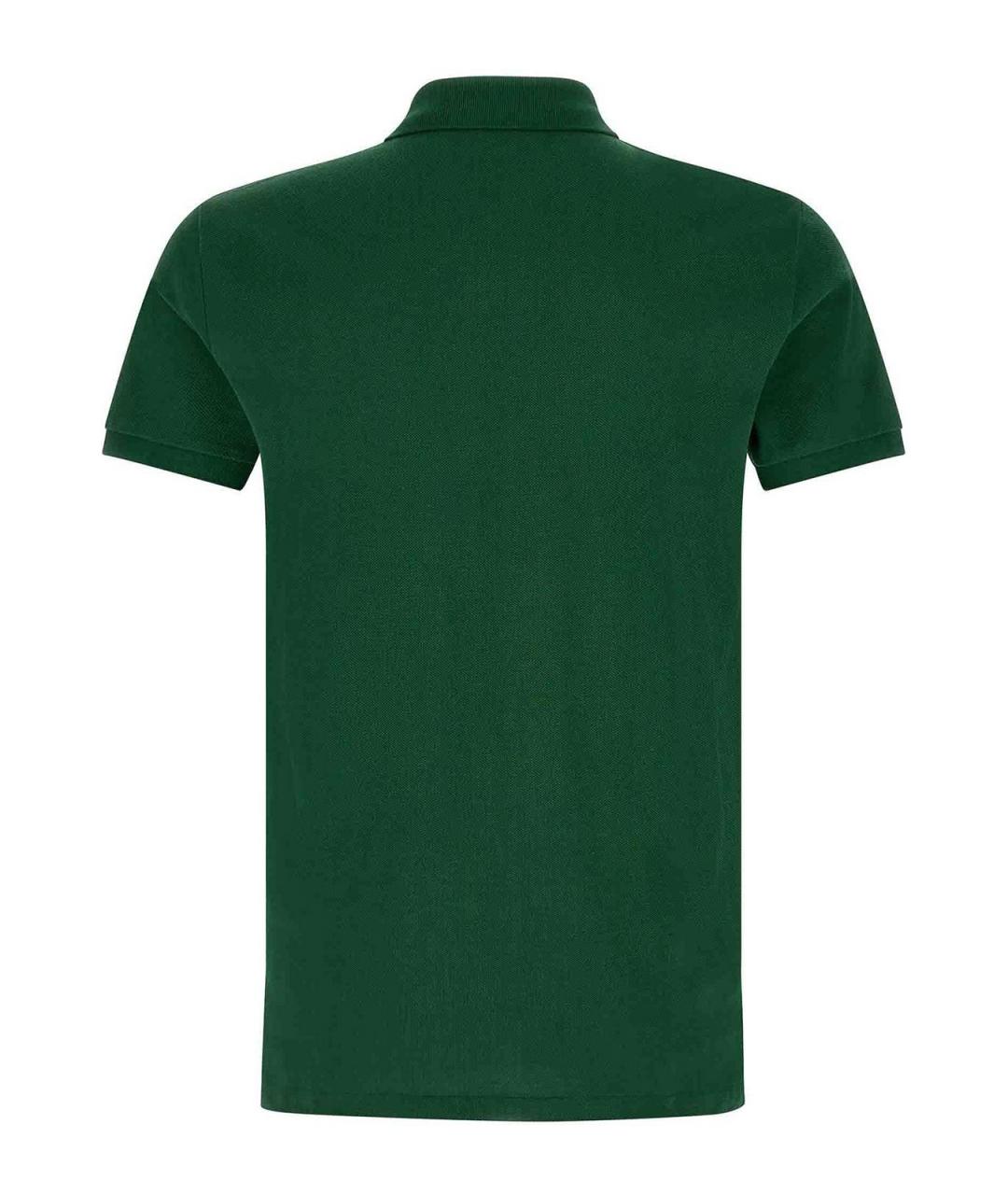 POLO RALPH LAUREN Зеленое хлопковое поло с коротким рукавом, фото 2