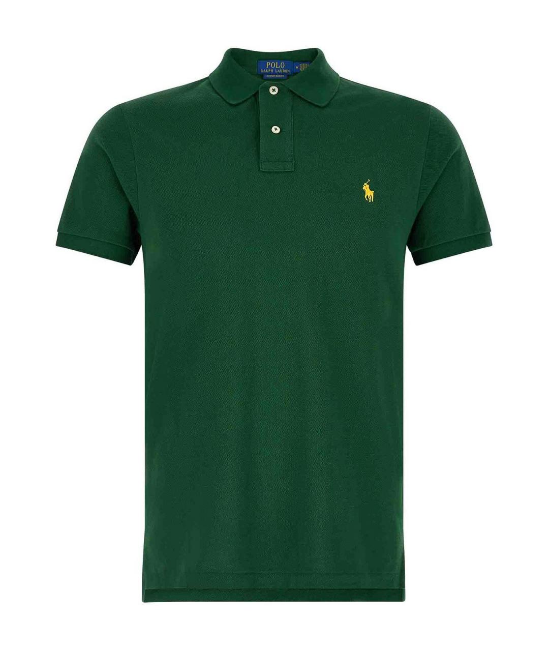 POLO RALPH LAUREN Зеленое хлопковое поло с коротким рукавом, фото 1