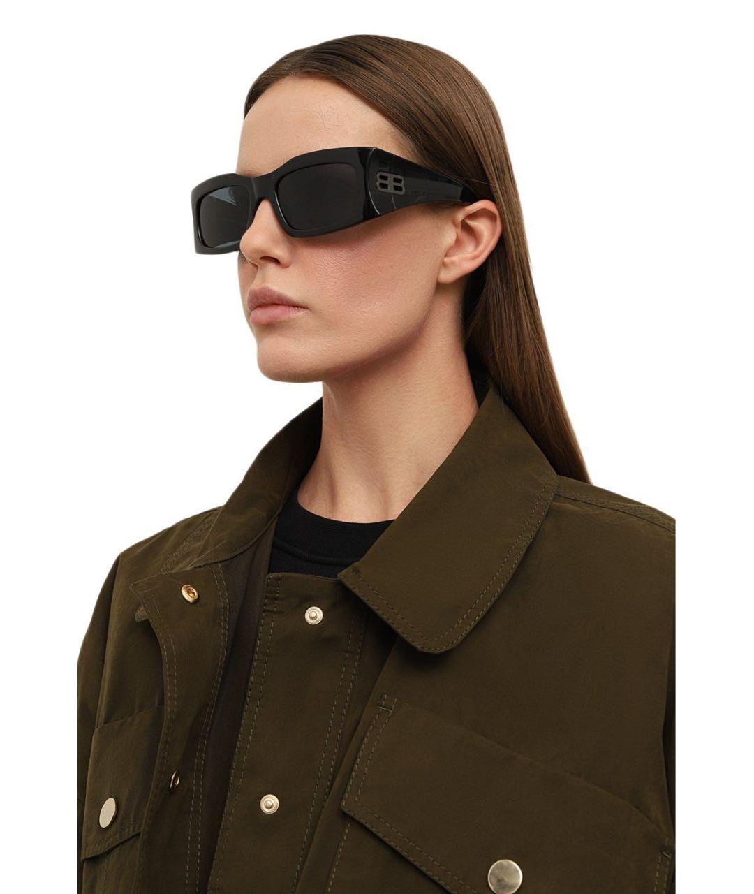 BALENCIAGA Черные пластиковые солнцезащитные очки, фото 2