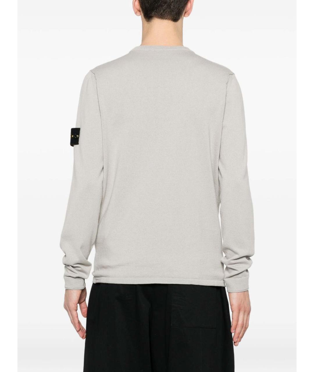STONE ISLAND Серый хлопковый джемпер / свитер, фото 2