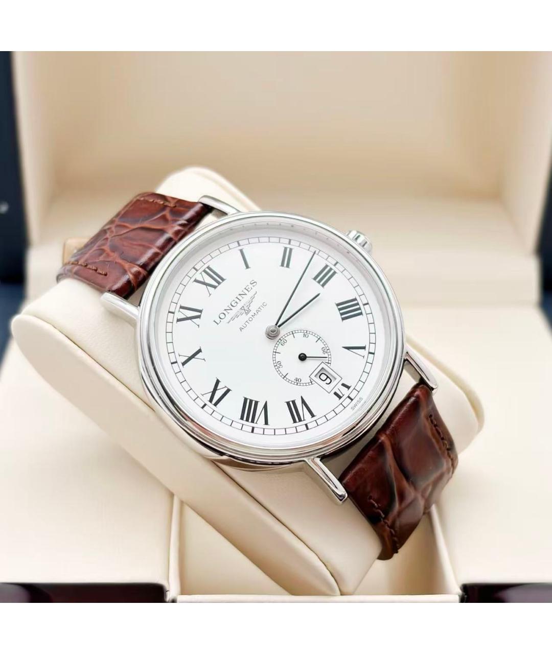 LONGINES Красные стальные часы, фото 3