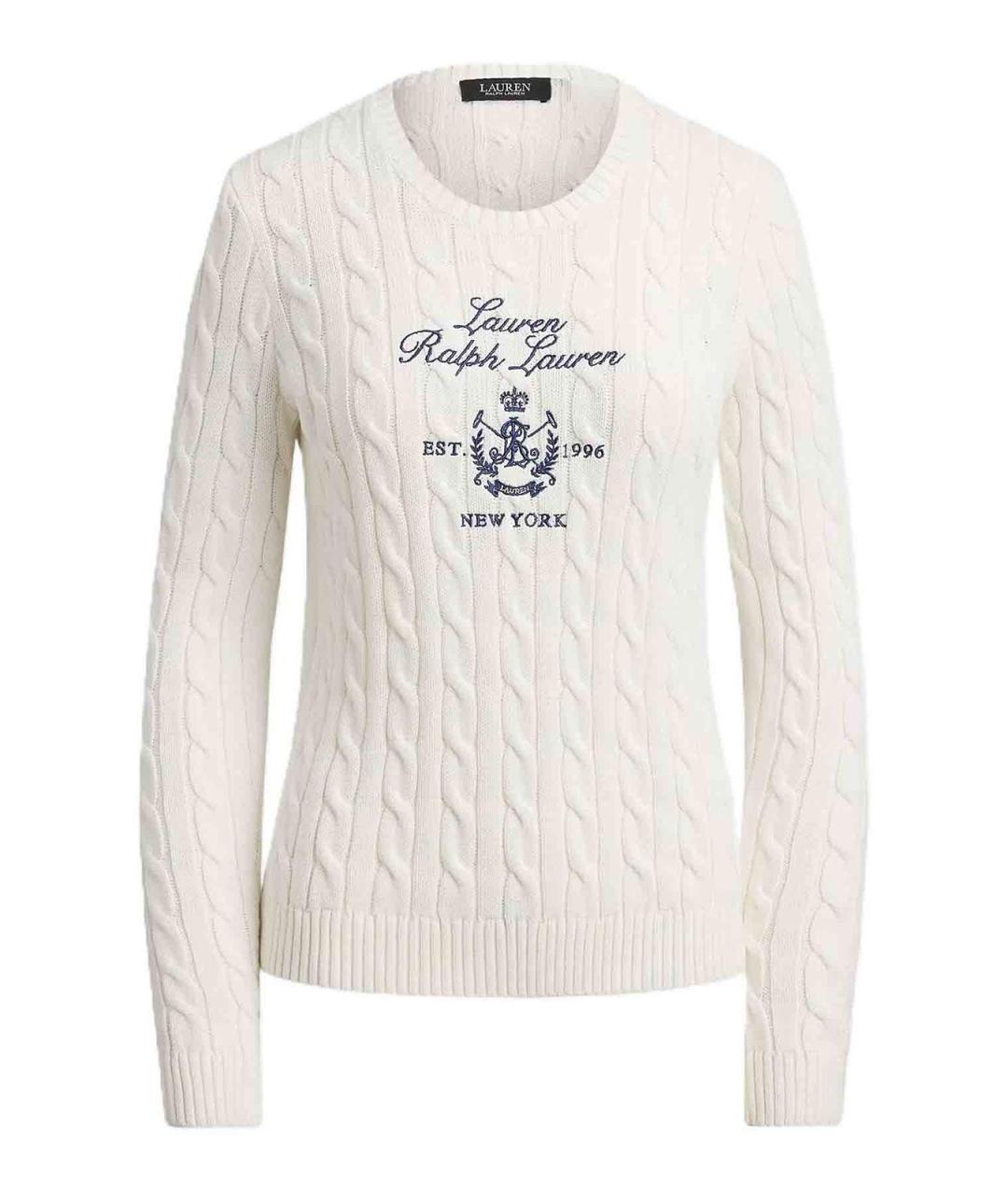 RALPH LAUREN Белый хлопковый джемпер / свитер, фото 1