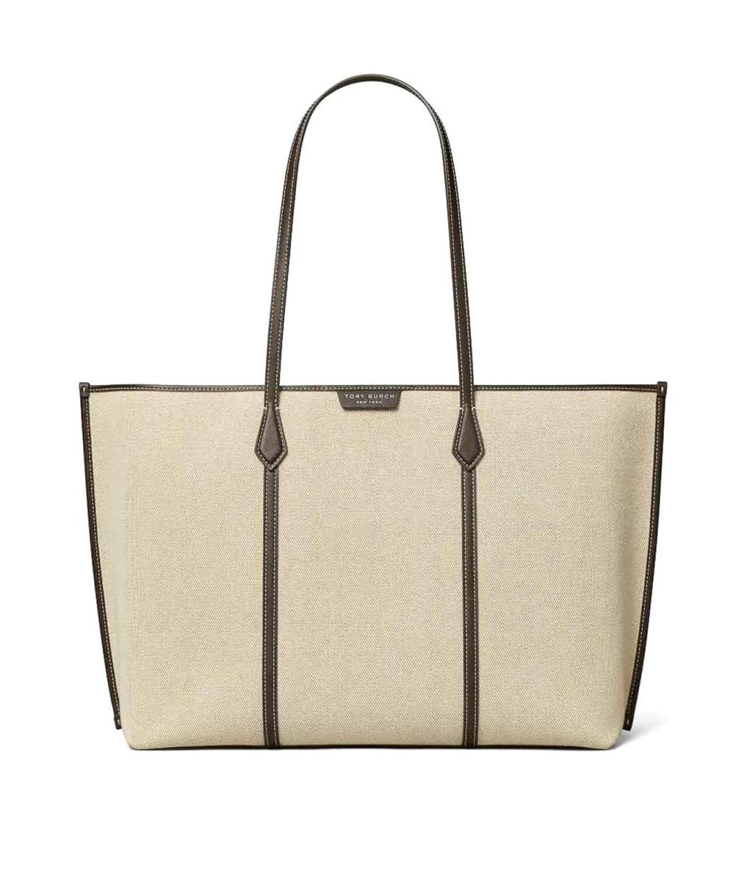 TORY BURCH Бежевая канва сумка тоут, фото 2