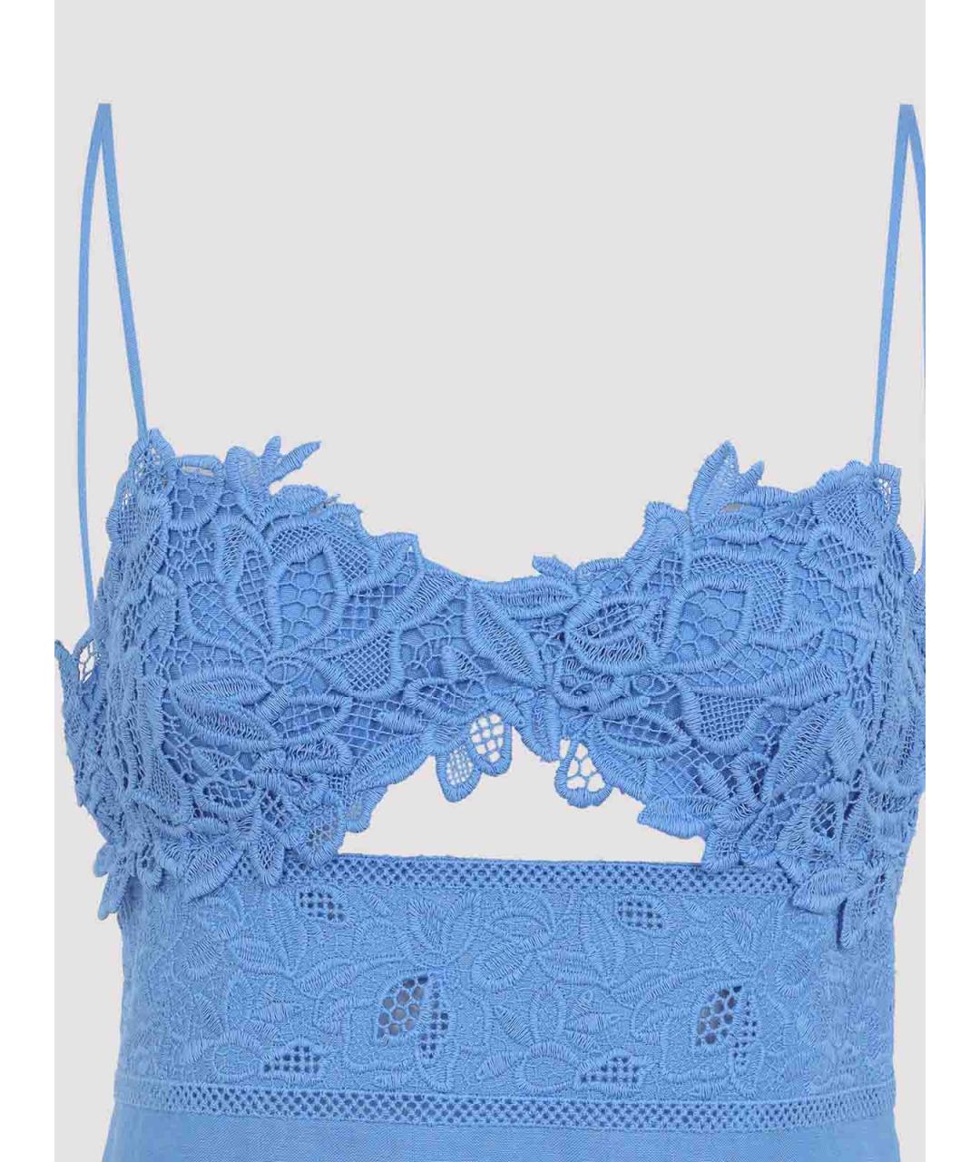 ERMANNO SCERVINO Голубое хлопковое повседневное платье, фото 4