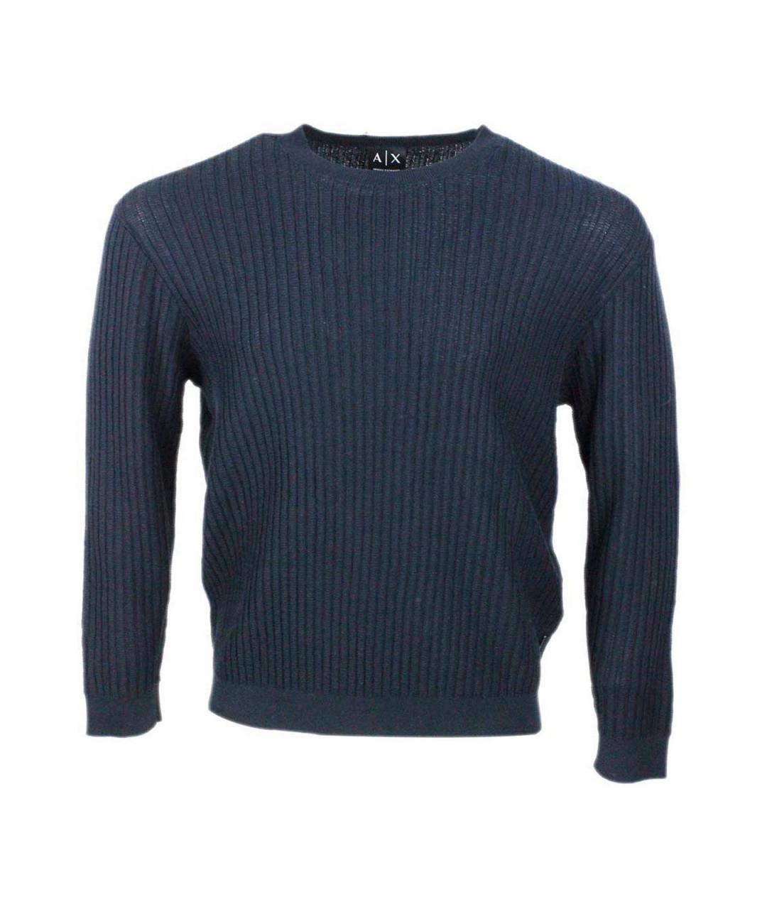ARMANI EXCHANGE Синий хлопковый джемпер / свитер, фото 1